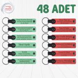 MiaWiki Promosyonel Anahtarlık 48'li Set, Standart, MH-KAN9032X48, Açık Yeşil & Nar Çiçeği, üniseks-yetişkin