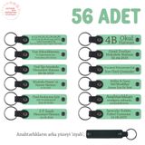 MiaWiki Promosyonel Anahtarlık Seti 56'lı, Standart, MH-KAN8524X56, Açık Yeşil & Siyah, üniseks-yetişkin