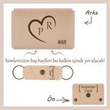 Miawiki Pudra Renk, Isminiz ve Sevgilinizin Baş Harfi Hep Yan Yana! Kalp Motifli Cüzdan & Anahtarlık Seti