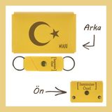 Miawiki Sarı Renk, Ay Yıldız Motifli, Isme Özel Cüzdan ve Anahtarlık Seti, Çok Değerli Sevgiliye lik