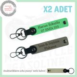 MiaWiki Scooter Severlere Özel İsim Ve Plaka Yazılı Deri Anahtarlık, Standart, MH-KAN-MT-11658x2, Kül Gri-Fıstık Yeşil-sütlü kahve, üniseks-yetişkin