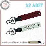 MiaWiki Sevgililere Özel İsim ve Plaka Yazılı Anahtarlık, Standart, MH-KAN-MT-11488x2, Beyaz-Bordo-sütlü kahve, üniseks-yetişkin