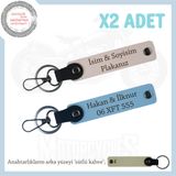 MiaWiki Sevgililere Özel İsim ve Plaka Yazılı Anahtarlık, Standart, MH-KAN-MT-12064x2, Pudra-Gök Mavi-sütlü kahve, üniseks-yetişkin