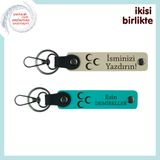 MiaWiki Sevgilinize Özel İsimli x2 Anahtarlık Takımı, Standart, MH-KAN-34200x2, sütlü kahve-koyu turkuaz, üniseks-yetişkin