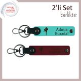 MiaWiki Sevgiliye Deri Anahtarlık Kickboks Figürlü, Standart, MH-KAN-39255x2, turkuaz-bordo, erkek