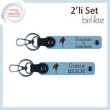 MiaWiki Sevgiliye İsim Yazılı Boks Figürlü Anahtarlık, Standart, MH-KAN-38958x2, gök mavi-gök mavi, erkek