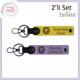 MiaWiki Sevgiliye Kalıcı Anahtarlık Kaplan Temalı, Standart, MH-KAN-38477x2, sarı-mor menekşe, erkek