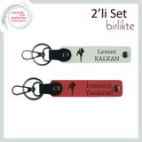 MiaWiki Sevgiliye Kalıcı Deri Anahtarlık Armağanı, Standart, MH-KAN-38910x2, beyaz-nar çiçeği, erkek