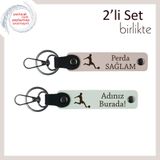 MiaWiki Sevgiliye Özel Futbol Temalı Anahtarlık, Standart, MH-KAN-39524x2, pudra-beyaz, erkek