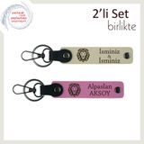 MiaWiki Sevgiliye Uygun Kişisel Anahtarlık, Standart, MH-KAN-38497x2, sütlü kahve-pembe, erkek