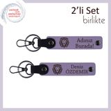 MiaWiki Sevgiliye Uygun Kişisel Set Anahtarlık, Standart, MH-KAN-38405x2, mor menekşe-mor menekşe, erkek