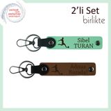 MiaWiki Sevgiliye Yazı Eklenebilir Anahtarlık, Standart, MH-KAN-39306x2, açık yeşil-açık kahve, erkek