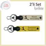 MiaWiki Sevgiliye Yazı Eklenebilir Takım Anahtarlık, Standart, MH-KAN-39572x2, sütlü kahve-sarı, erkek
