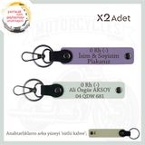 MiaWiki Sürücü Sevgiliye Özel İsim Plaka Kan Grubu Anahtarlık, Standart, MH-KAN-MT-10843x2, Mor Menekşe-Beyaz-sütlü kahve, üniseks-yetişkin
