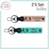 MiaWiki Taekwondo ve Boks Temalı Anahtarlık Seti, Standart, MH-KAN-40359x2, yavru ağzı-turkuaz, üniseks-yetişkin