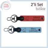 MiaWiki Tatlı Deri Anahtarlık Nar Çiçeği-Gök Mavi, Standart, MH-KAN-40564x2, nar çiçeği-gök mavi, üniseks-yetişkin