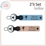 MiaWiki Tekvando Temalı Deri Anahtarlık Hediye, Standart, MH-KAN-38970x2, gök mavi-yavru ağzı, üniseks-yetişkin