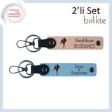 MiaWiki Tekvando Temalı İsme Özel Anahtarlık Seti, Standart, MH-KAN-39275x2, yavru ağzı-gök mavi, üniseks-yetişkin