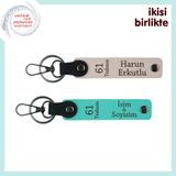 MiaWiki Trabzon 61 Çiftli Deri Anahtarlık Seti, Standart, MH-KAN-61-350x2, pudra-turkuaz, üniseks-yetişkin