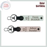 MiaWiki Trabzon 61 Desenli Deri Anahtarlık Seti, Tek Ebat, MH-KAN-61-149x2, beyaz-pudra, üniseks-yetişkin