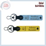 MiaWiki Trabzon 61 Kankaya Deri Anahtarlık 2'li Set, Standart, MH-KAN-61-204x2, gök mavi-sarı, üniseks-yetişkin