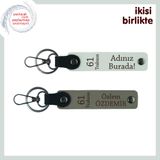 MiaWiki Trabzon 61 Temalı Kişiselleştirilebilir Anahtarlık, Standart, MH-KAN-61-144x2, beyaz-kül gri, üniseks-yetişkin
