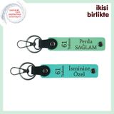 MiaWiki Trabzon 61 Yazılı Deri Anahtarlık Seti, Standart, MH-KAN-61-134x2, açık yeşil-turkuaz, üniseks-yetişkin