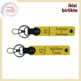 MiaWiki Trabzon Temalı 61 Yazılı Deri Anahtarlık 2'li Set, Standart, MH-KAN-61-366x2, sarı-sarı, üniseks-yetişkin