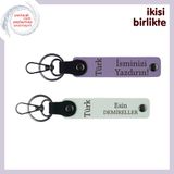 MiaWiki Türk Yazılı Anahtarlık Seti Mor-Beyaz, Standart, MH-KAN-34429x2, mor menekşe-beyaz, üniseks-yetişkin