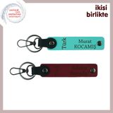 MiaWiki Türk Yazılı İsme Özel Deri Anahtarlık Seti, Standart, MH-KAN-34538x2, turkuaz-bordo, üniseks-yetişkin