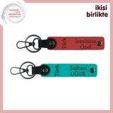 MiaWiki Türk Yazısı Desenli Kişisel Anahtarlık x2, Standart, MH-KAN-34452x2, nar çiçeği-koyu turkuaz, üniseks-yetişkin