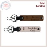 MiaWiki Türk Yazısı İsme Özel 2'li Anahtarlık Hediye, Standart, MH-KAN-34260x2, açık kahve-pudra, üniseks-yetişkin
