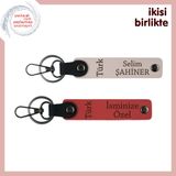 MiaWiki Türk Yazısı Kişiselleştirilebilir Anahtarlık, Standart, MH-KAN-34492x2, pudra-nar çiçeği, üniseks-yetişkin