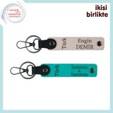 MiaWiki Türk Yazısı Sevgiliye Özel Kişisel Anahtarlık, Standart, MH-KAN-34488x2, pudra-koyu turkuaz, üniseks-yetişkin