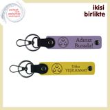 MiaWiki Üç Ayyıldız İşlemeli İsim Yazılı Anahtarlık, Standart, MH-KAN-32295x2, mor menekşe-sarı, üniseks-yetişkin