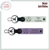 MiaWiki Üç Ayyıldız Temalı 2'li Kişisel Anahtarlık, Standart, MH-KAN-32147x2, beyaz-mor menekşe, üniseks-yetişkin