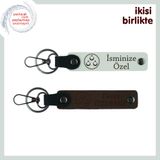 MiaWiki Üç Ayyıldız Temalı İsim Yazılı 2'li Anahtarlık, Standart, MH-KAN-32143x2, beyaz-koyu kahve, üniseks-yetişkin