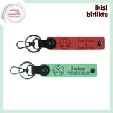 MiaWiki Üç Ayyıldız Temalı İsim Yazılı 2'li Anahtarlık, Standart, MH-KAN-32300x2, nar çiçeği-açık yeşil, üniseks-yetişkin