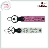 MiaWiki Üç Ayyıldız Temalı Kişiselleştirilebilir Anahtarlık, Standart, MH-KAN-32319x2, pembe-beyaz, üniseks-yetişkin