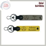 MiaWiki Üç Ayyıldızlı 2'li İsim Yazılı Anahtarlık, Standart, MH-KAN-32259x2, kül gri-sarı, üniseks-yetişkin