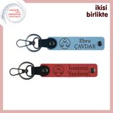 MiaWiki Üç Ayyıldızlı 2'li İsimli Anahtarlık, Standart, MH-KAN-32202x2, gök mavi-nar çiçeği, üniseks-yetişkin