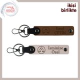 MiaWiki Üç Ayyıldızlı İsme Özel 2'li Anahtarlık, Standart, MH-KAN-32114x2, açık kahve-pudra, üniseks-yetişkin