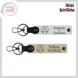 MiaWiki Üç Ayyıldızlı İsme Özel 2'li Anahtarlık Takımı, Standart, MH-KAN-32152x2, beyaz-sütlü kahve, üniseks-yetişkin