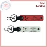 MiaWiki Üç Hilal Deri Anahtarlık Seti, Standart, MH-KAN-34123x2, nar çiçeği-beyaz, üniseks-yetişkin