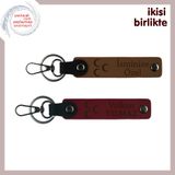 MiaWiki Üç Hilal Desenli İsim Yazılı 2'li Anahtarlık, Standart, MH-KAN-33825x2, açık kahve-bordo, üniseks-yetişkin