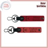 MiaWiki Üç Hilal Desenli Kişiselleştirilebilir Anahtarlık, Standart, MH-KAN-33995x2, kırmızı-nar çiçeği, üniseks-yetişkin