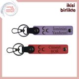 MiaWiki Üç Hilal Motifli Kişisel Anahtarlık Seti, 11.5 cm x 2.3 cm, MH-KAN-34114x2, mor menekşe-nar çiçeği, üniseks-yetişkin