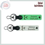MiaWiki Üç Hilal Temalı İsim Yazılı 2'li Anahtarlık, Standart, MH-KAN-33896x2, fıstık yeşil-beyaz, üniseks-yetişkin