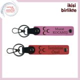 MiaWiki Üç Hilal Temalı İsimli Anahtarlık Seti, Tek Ebat, MH-KAN-34150x2, pembe-nar çiçeği, üniseks-yetişkin