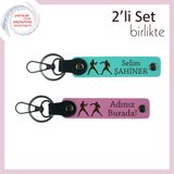 MiaWiki Uzak Doğu Dövüşçüye Hediye İsme Özel 2'li Anahtarlık, Standart, MH-KAN-40337x2, turkuaz-pembe, üniseks-yetişkin